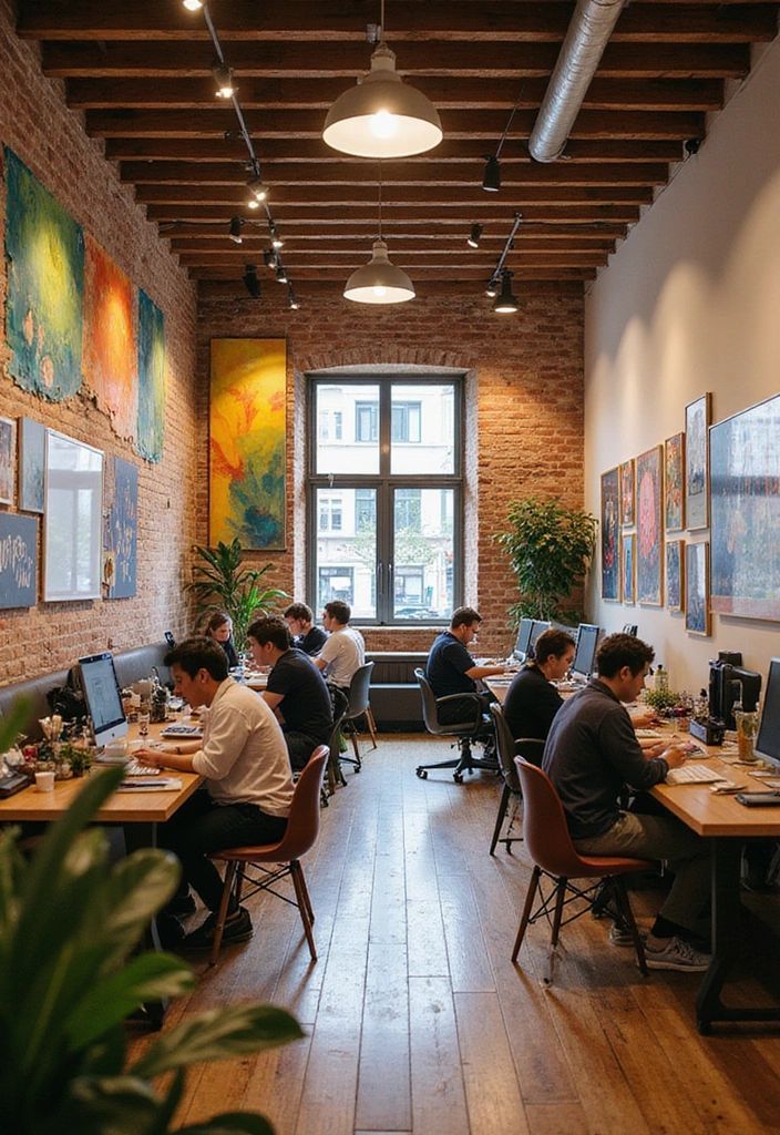 Rincón de trabajo en el café